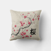 オリエンタルスタイル桜さくらんぼブロッサムアート クッション (裏面)