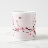 オリエンタルスタイル絵画ズ、さくらんぼ花 ジャンボコーヒーマグカップ (正面)