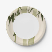 オリエンタルスタイル絵画、竹の枝2 ペーパープレート (正面)