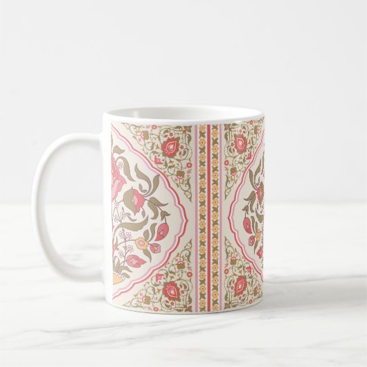 オリエンタルスタイル華美フローラデザイン コーヒーマグカップ (左)
