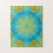 オリエンタルスターイン青と古い金ゴールド黄