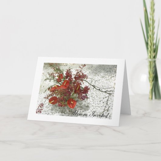 オリエンタルゼンレッドアントリアムブーケオール大事な行事 招待状 (正面)