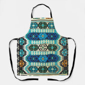 オリエンタルターキッシュペルシアカーペットブルーグリーン エプロン (正面)