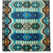 オリエンタルターキッシュペルシアカーペットブルーグリーン シャワーカーテン (正面)