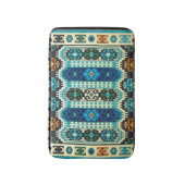 オリエンタルターキッシュペルシアカーペットブルーグリーン バスマット (正面縦)