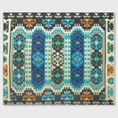 オリエンタルターキッシュペルシアカーペットブルーグリーン ラッピングペーパー (フラット)