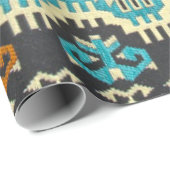 オリエンタルターキッシュペルシアカーペットブルーグリーン ラッピングペーパー (ロールコーナー)