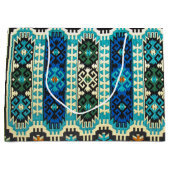 オリエンタルターキッシュペルシアカーペットブルーグリーン ラージペーパーバッグ (正面)