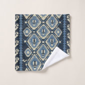 オリエンタルターキッシュペルシアカーペットブルー バスタオルセット (ウォッシュタオル)