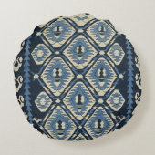 オリエンタルターキッシュペルシアカーペットブルー ラウンドクッション (裏面)