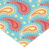 オリエンタルターコイズオレンジペルシアペイズリー模様 ショートテーブルランナー (コーナー)