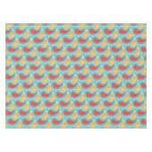 オリエンタルターコイズオレンジペルシアペイズリー模様 テーブルクロス (正面(横))