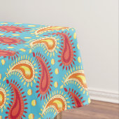 オリエンタルターコイズオレンジペルシアペイズリー模様 テーブルクロス (インサイチュ)