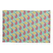 オリエンタルターコイズオレンジペルシアペイズリー模様 枕カバー (裏面)