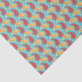 オリエンタルターコイズオレンジペルシアペイズリー模様 薄葉紙 (詳細)