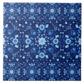 オリエンタルダマスクタイルシェードのブルー タイル (正面)