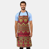オリエンタルデコール：抽象芸術クローズアップ エプロン (着用した状態)