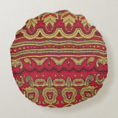 オリエンタルデコール:抽象芸術クローズアップ ラウンドクッション (裏面)