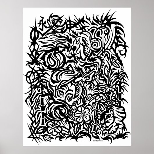 オリエンタルトライバルタトゥーデザインポスター ポスター (正面)