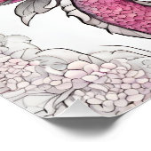 オリエンタルドラゴンとピンクの花 ポスター (コーナー)