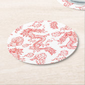 オリエンタルドラゴンスタイル ラウンドペーパーコースター (アングル)