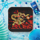 オリエンタルドラゴン火オンラッキーエネルギー ペーパープレート (パーティー)