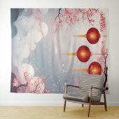 オリエンタルハッピーニューイヤー背景 タペストリー (インサイチュ(横))