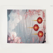 オリエンタルハッピーニューイヤー背景 タペストリー (正面(横))