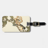 オリエンタルバードが枝に止まる ラゲッジタグ (正面横)