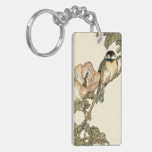オリエンタルバード、ブランチに止まる キーホルダー (正面左)
