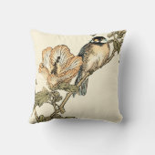 オリエンタルバード、ブランチに止まる クッション (裏面)