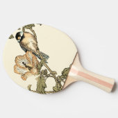 オリエンタルバード、ブランチに止まる 卓球ラケット (横)