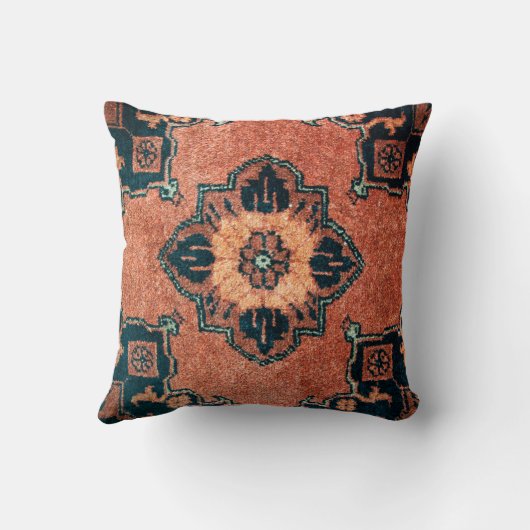 オリエンタルバーンアンバーエボニー黒ペルシャカーペット クッション (裏面)