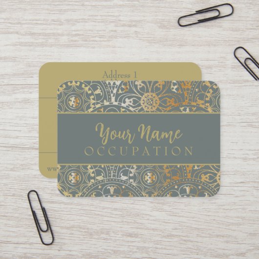 オリエンタルパターンマンダラ – 名刺 (正面/裏面インサイチュ)