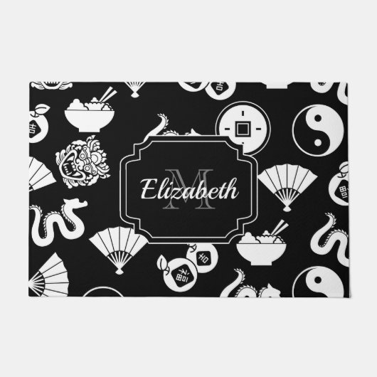 オリエンタルパターン ドアマット (正面)