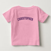 オリエンタルパープルイエロージャパンうさぎモンアート ベビーTシャツ (裏面)