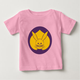 オリエンタルパープルイエロージャパンうさぎモンアート ベビーTシャツ