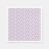 オリエンタルパープルホワイトアヤメ日本毘沙門模様 スタンダードカクテルナプキン (正面)