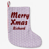 オリエンタルパープルホワイトアヤメ日本毘沙門模様 スモールクリスマスストッキング (正面)