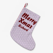 オリエンタルパープルホワイトアヤメ日本毘沙門模様 スモールクリスマスストッキング (正面 (吊り時))