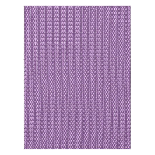 オリエンタルパープルホワイトアヤメ日本毘沙門模様 テーブルクロス (正面)