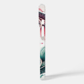 オリエンタルピンクとティール（緑がかった色）ラブハートコイタトゥーケース Case-Mate iPhoneケース (裏面 / 左)