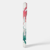 オリエンタルピンクとティール（緑がかった色）ラブハートコイタトゥーケース Case-Mate iPhoneケース (裏面 / 右)