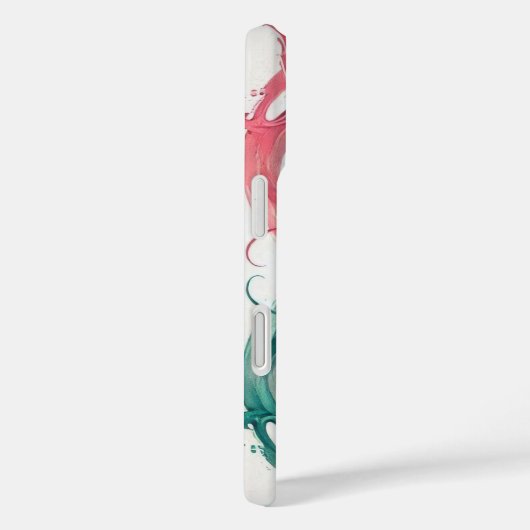 オリエンタルピンクとティール（緑がかった色）ラブハートコイタトゥーケース Case-Mate iPhoneケース (裏面 / 右)