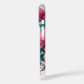 オリエンタルピンクとティール（緑がかった色）ラブハートコイタトゥー Case-Mate iPhoneケース (裏面 / 左)