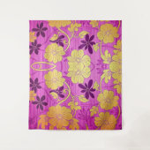 オリエンタルピンクゴールデンパターン – タペストリー (正面)