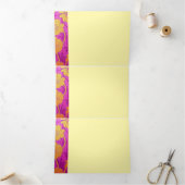 オリエンタルピンクゴールデンパターン – 招待状カード 三つ折り招待状 (内部)