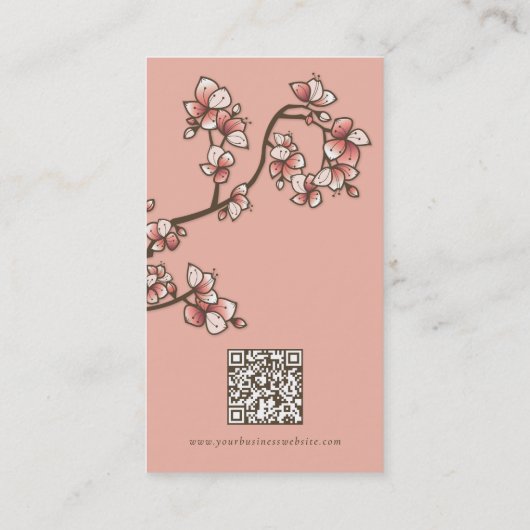 オリエンタルピンクピーチエレガント桜クラフト 名刺 (裏面)