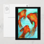 オリエンタルフィッシュハガキby Sacha Grossel Art ポストカード (正面/裏面)