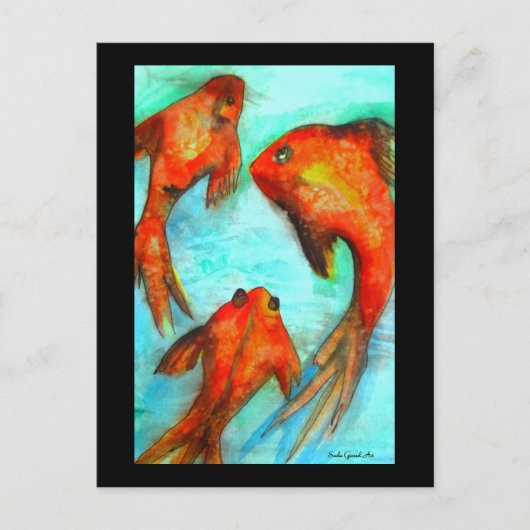 オリエンタルフィッシュハガキby Sacha Grossel Art ポストカード (正面)